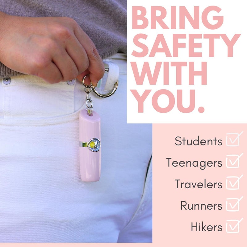 Security Man Personal Safety Alarm for Women | Self Defense Keychain (Loudest 130dB Siren and SOS Strobe Light) Everyday Security Personal Alarm Protection Device (Pink) - Image 2